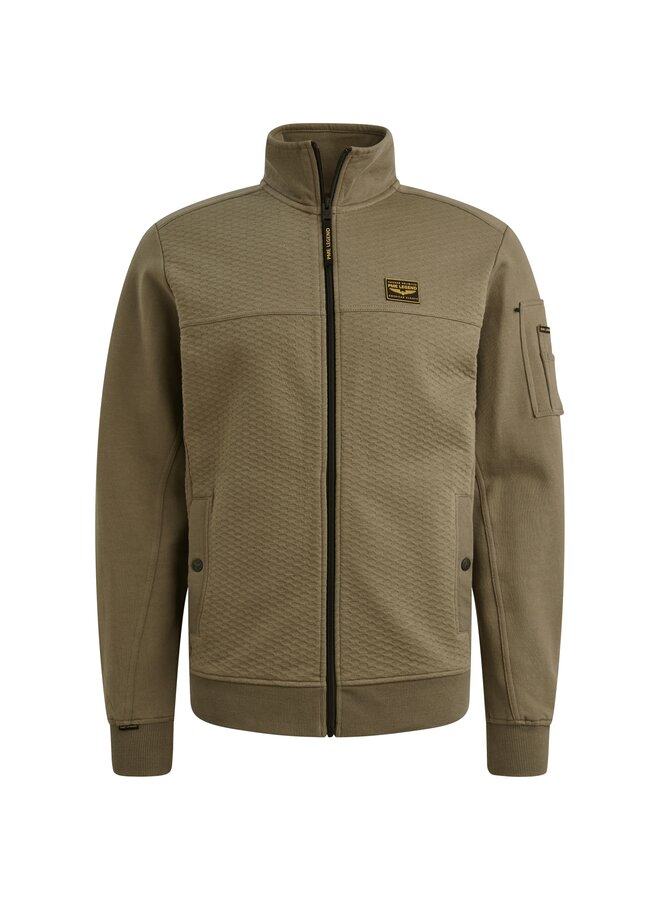 PSW2510474 6389 PME Legend Zip jacket jacquard interlock sweat Dusky Green