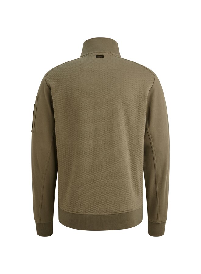 PSW2510474 6389 PME Legend Zip jacket jacquard interlock sweat Dusky Green