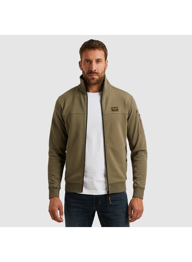 PSW2510474 6389 PME Legend Zip jacket jacquard interlock sweat Dusky Green