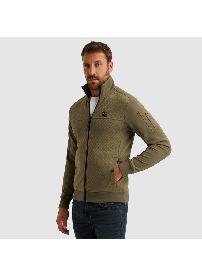 PSW2510474 6389 PME Legend Zip jacket jacquard interlock sweat Dusky Green