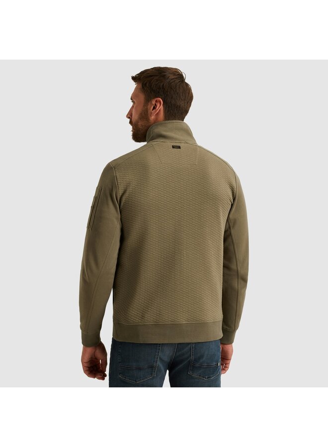 PSW2510474 6389 PME Legend Zip jacket jacquard interlock sweat Dusky Green