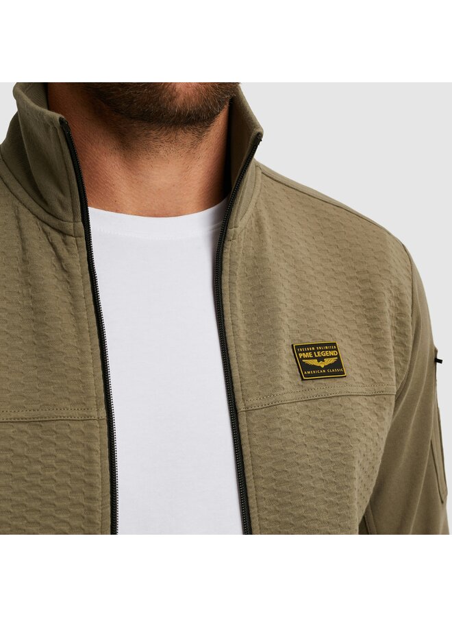 PSW2510474 6389 PME Legend Zip jacket jacquard interlock sweat Dusky Green