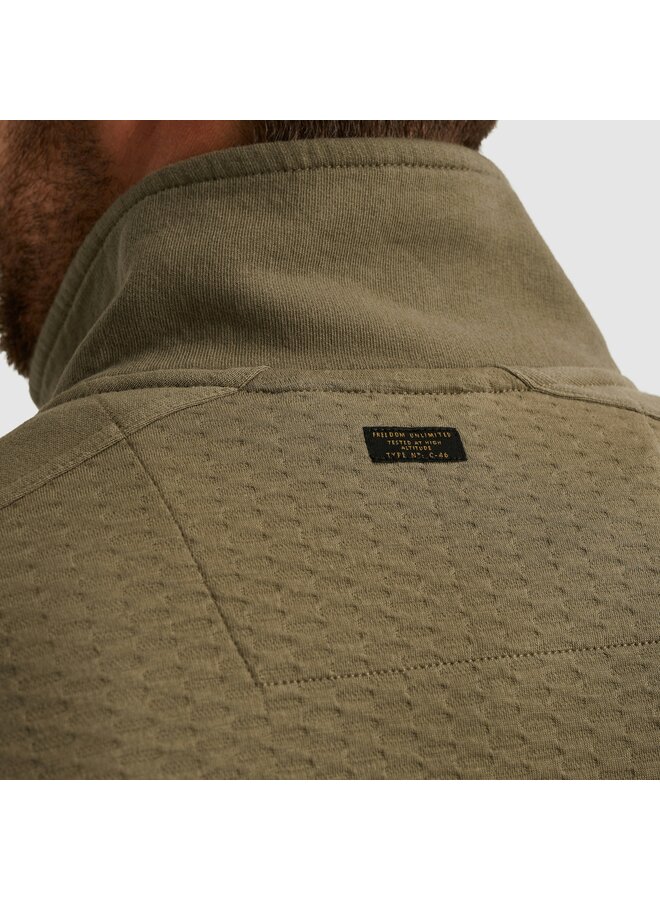 PSW2510474 6389 PME Legend Zip jacket jacquard interlock sweat Dusky Green