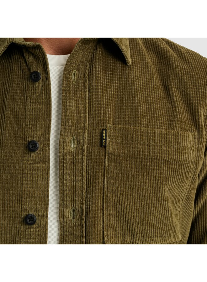 PSI2510206 6389 PME Legend LONG SLEEVE SHIRT Dobby Cord Dusky Green