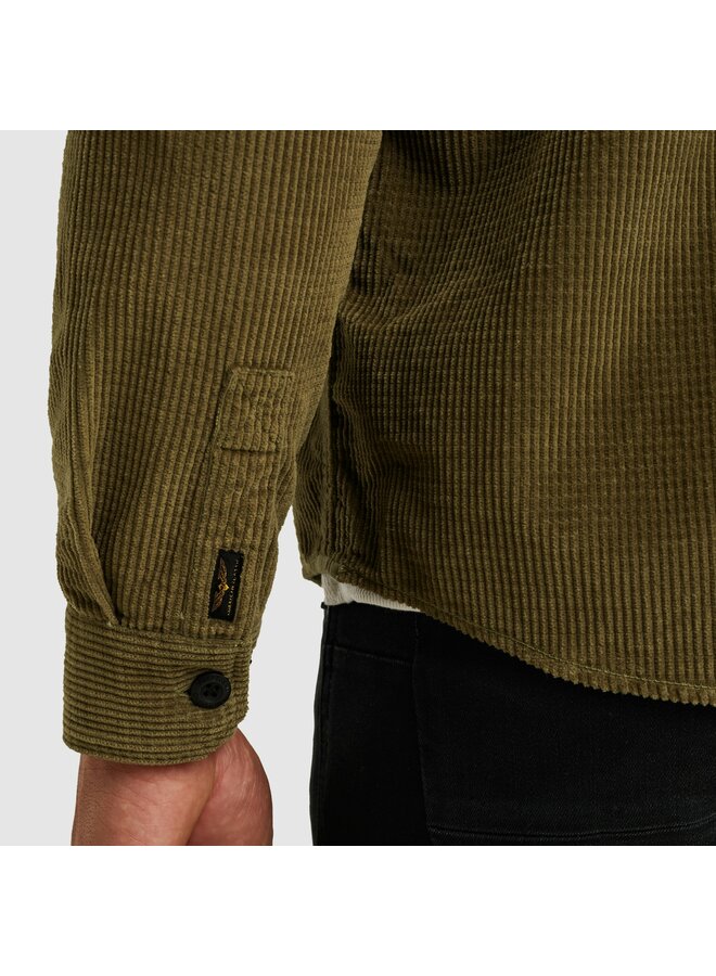 PSI2510206 6389 PME Legend LONG SLEEVE SHIRT Dobby Cord Dusky Green