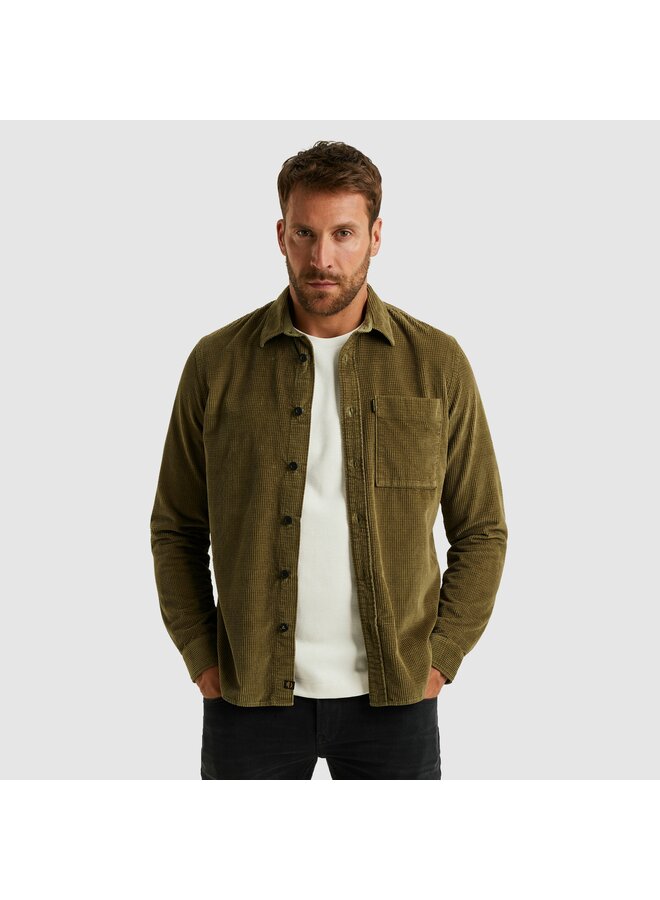 PSI2510206 6389 PME Legend LONG SLEEVE SHIRT Dobby Cord Dusky Green
