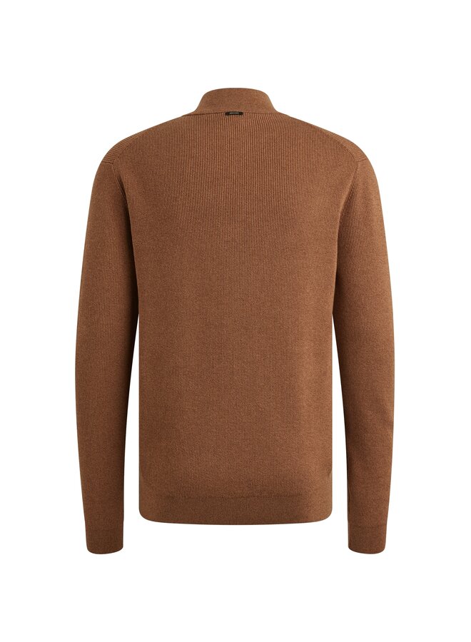 VKW2510332 8122 Vanguard Half zip collar gentleman's deal cotton modal Pecan Brown