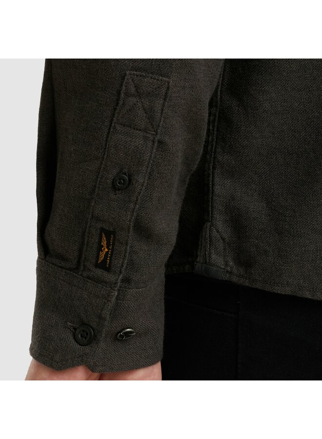 PSI2510202 9067 PME Legend LONG SLEEVE SHIRT YarnDyed Grindle Jet Black