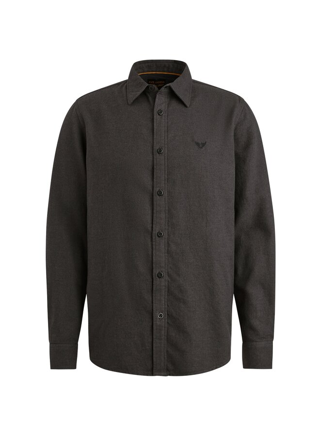 PSI2510202 9067 PME Legend LONG SLEEVE SHIRT YarnDyed Grindle Jet Black