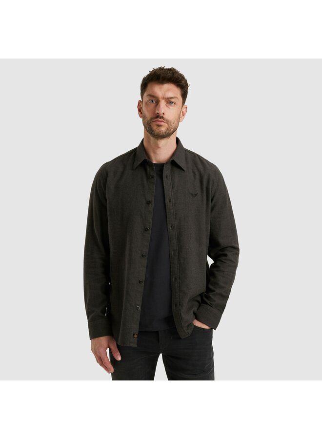 PSI2510202 9067 PME Legend LONG SLEEVE SHIRT YarnDyed Grindle Jet Black