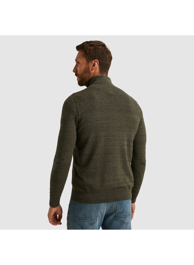 PKW2510301 6389 PME Legend Half zip collar cotton mouline (organic) Dusky Green
