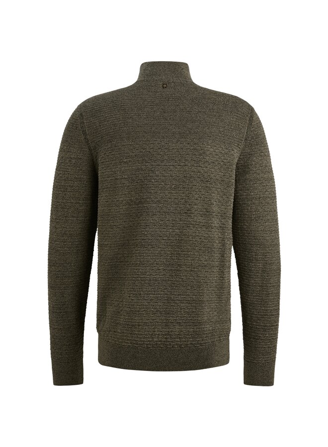 PKW2510301 6389 PME Legend Half zip collar cotton mouline (organic) Dusky Green