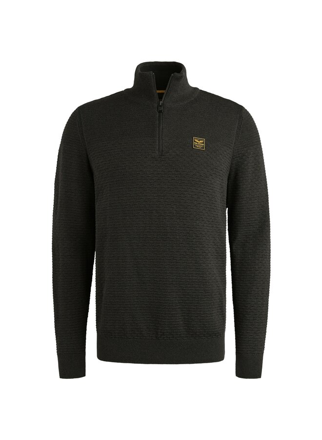 PKW2510301 999 PME Legend Half zip collar cotton mouline (organic) Black