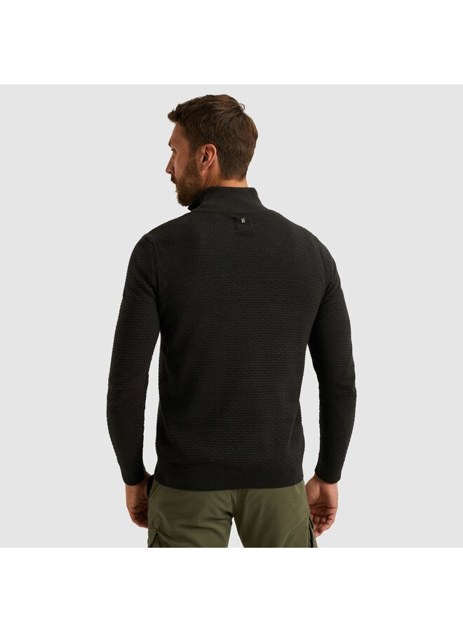 PKW2510301 999 PME Legend Half zip collar cotton mouline (organic) Black