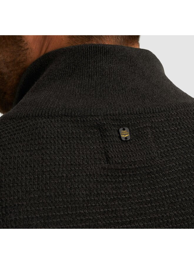 PKW2510301 999 PME Legend Half zip collar cotton mouline (organic) Black