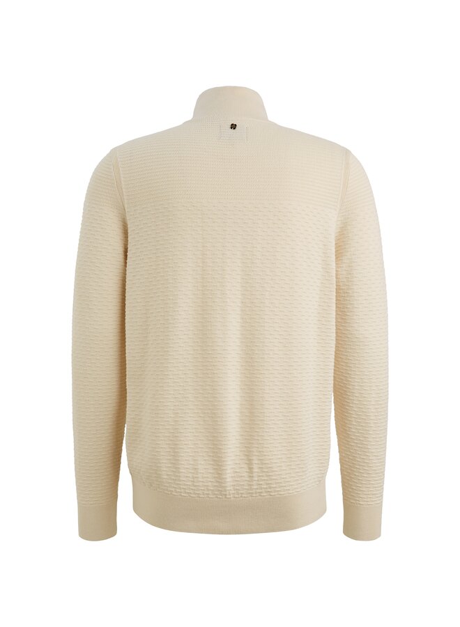 PKW2510301 7013 PME Legend Half zip collar cotton mouline (organic) Bone White