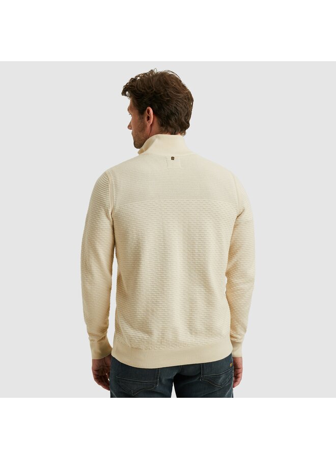 PKW2510301 7013 PME Legend Half zip collar cotton mouline (organic) Bone White