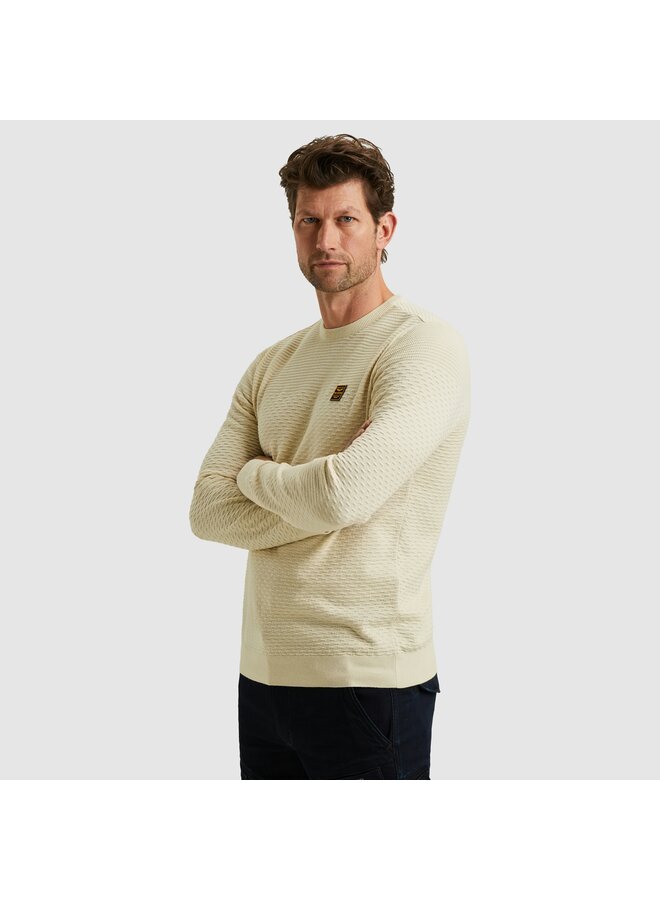 PKW2510300 7013 PME Legend R-neck cotton mouline Bone White