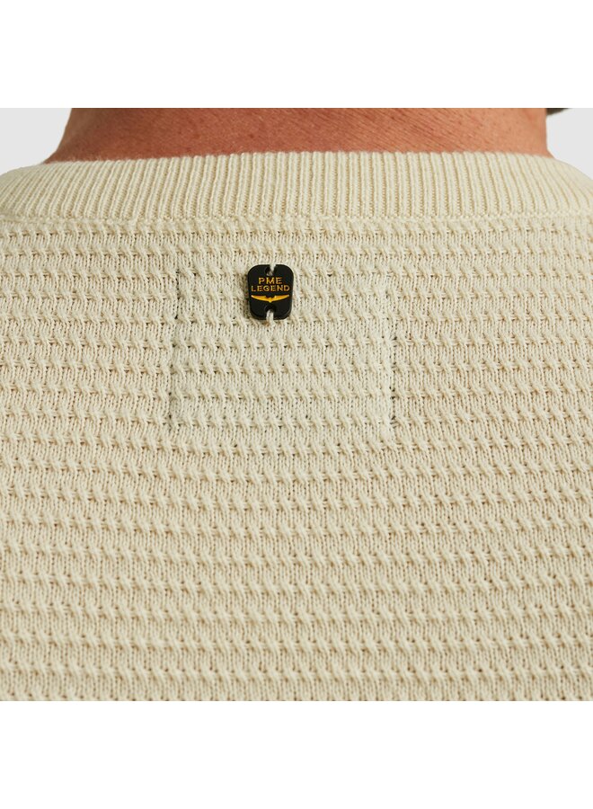PKW2510300 7013 PME Legend R-neck cotton mouline Bone White