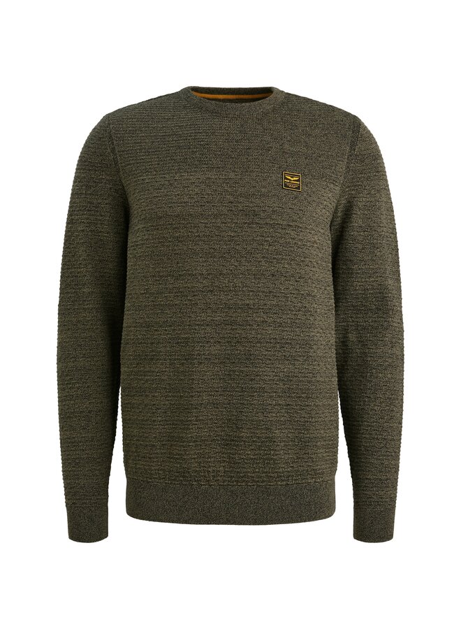 PKW2510300 6389 PME Legend R-neck cotton mouline Dusky Green