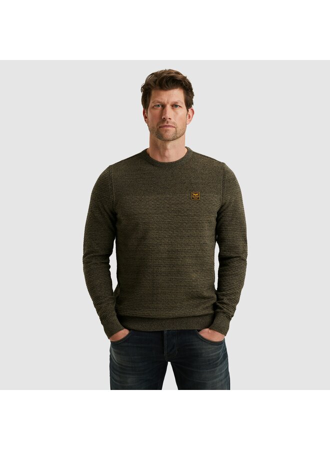 PKW2510300 6389 PME Legend R-neck cotton mouline Dusky Green