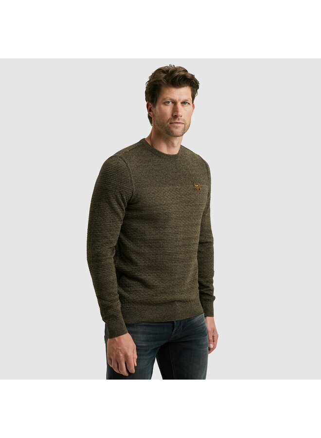 PKW2510300 6389 PME Legend R-neck cotton mouline Dusky Green