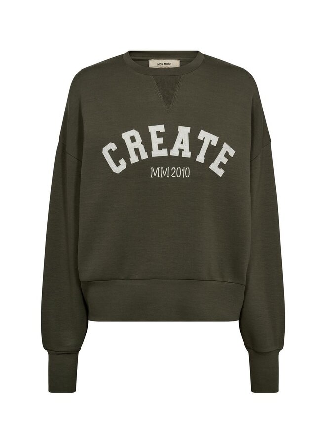 168550 543 MosMosh MM Celli O-LS Sweatshirt Olive Night