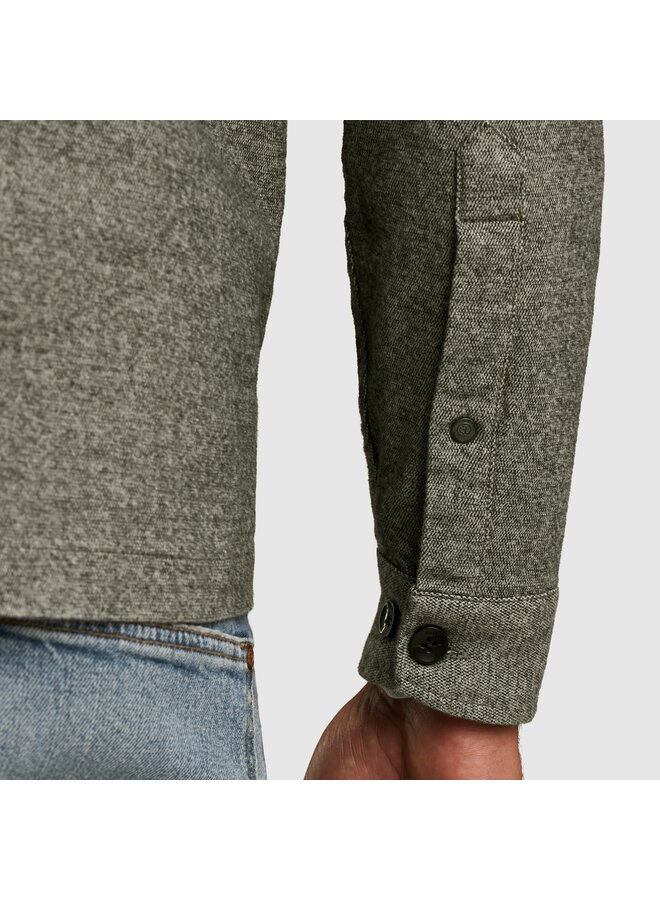 CSI2510262 9159 Cast Iron LONG SLEEVE SHIRT Brushed Wool Look Black Sand