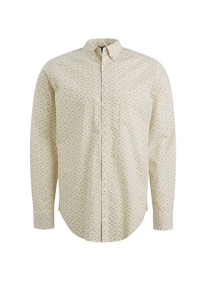 PSI2510238 7013 PME Legend LONG SLEEVE SHIRT Allover print on Poplin stretch Bone White
