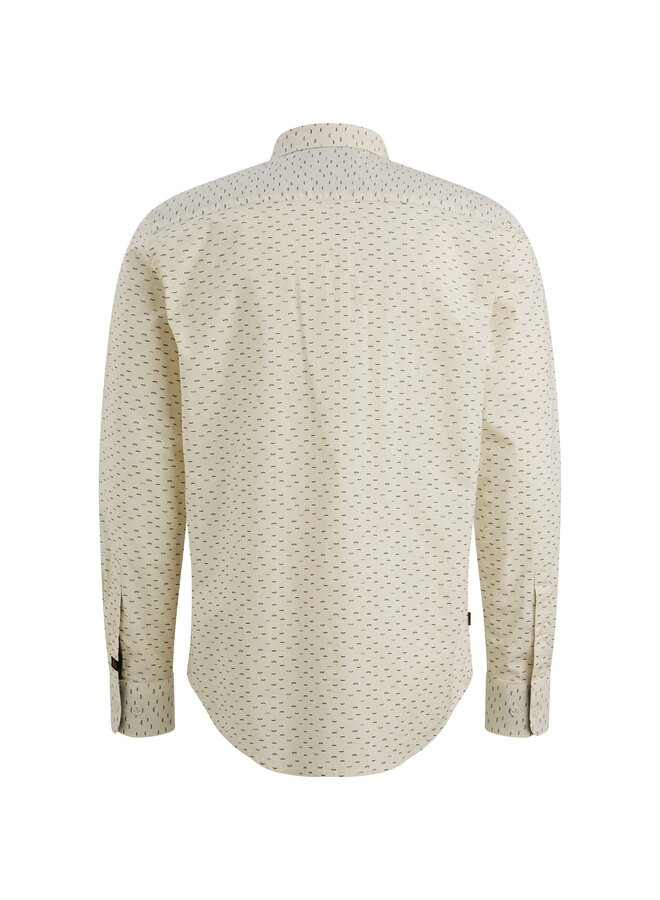 PSI2510238 7013 PME Legend LONG SLEEVE SHIRT Allover print on Poplin stretch Bone White