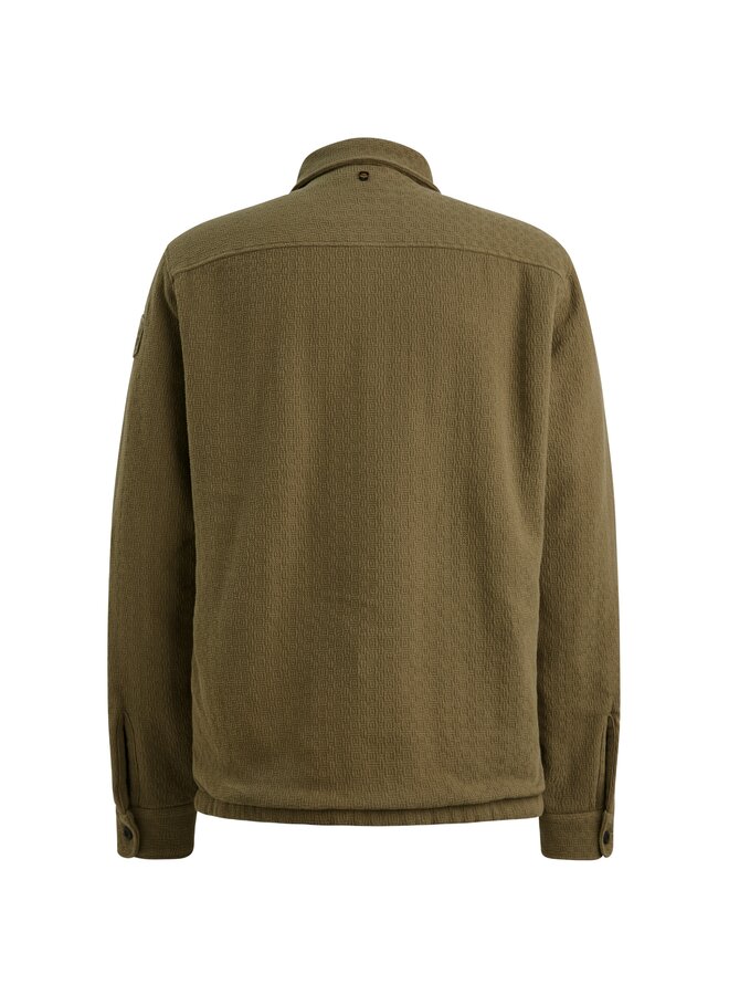 PSI2510214 6389 PME Legend LONG SLEEVE SHIRT Bold Waffle with Fake Fur Dusky Green