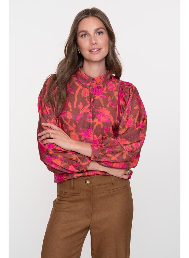 53909-20 480 Geisha blouse burgundy/fuchsia