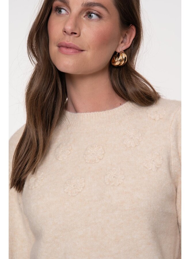 54849-14 720 Geisha Pullover flowers sand