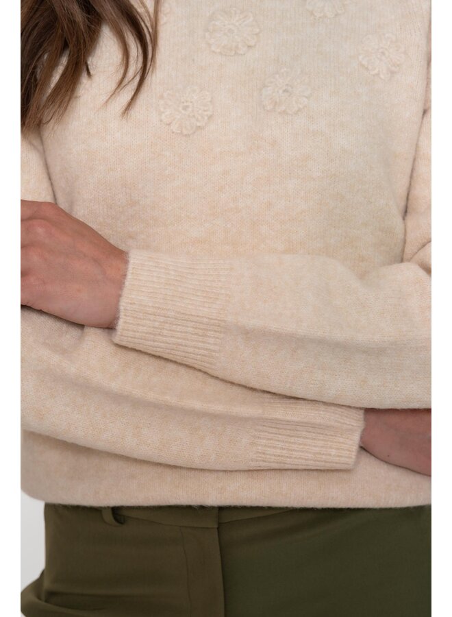 54849-14 720 Geisha Pullover flowers sand