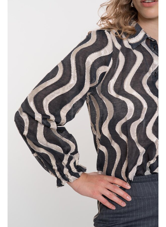 53915-20 999 Geisha blouse black/gold