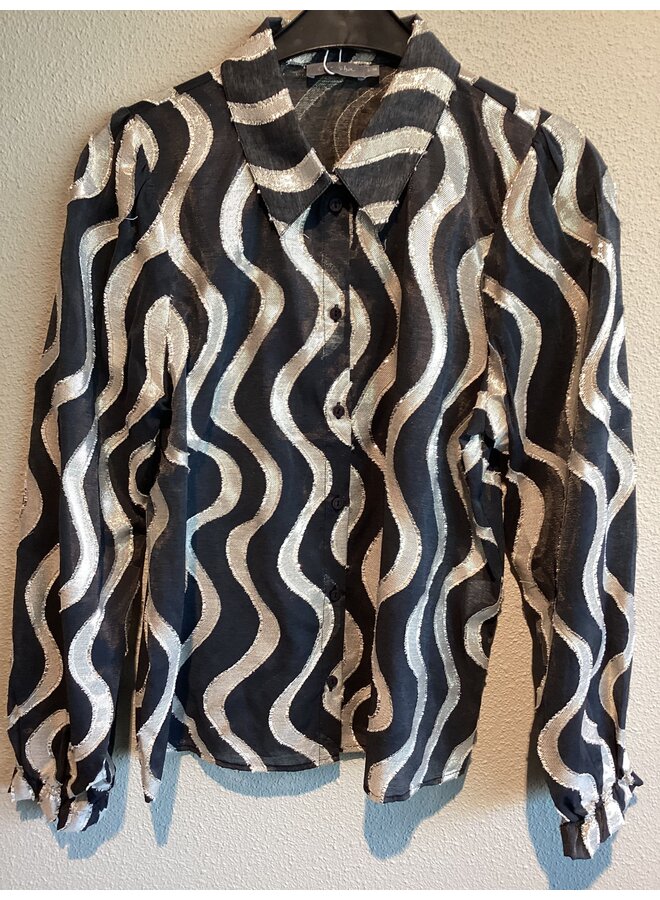 53915-20 999 Geisha blouse black/gold