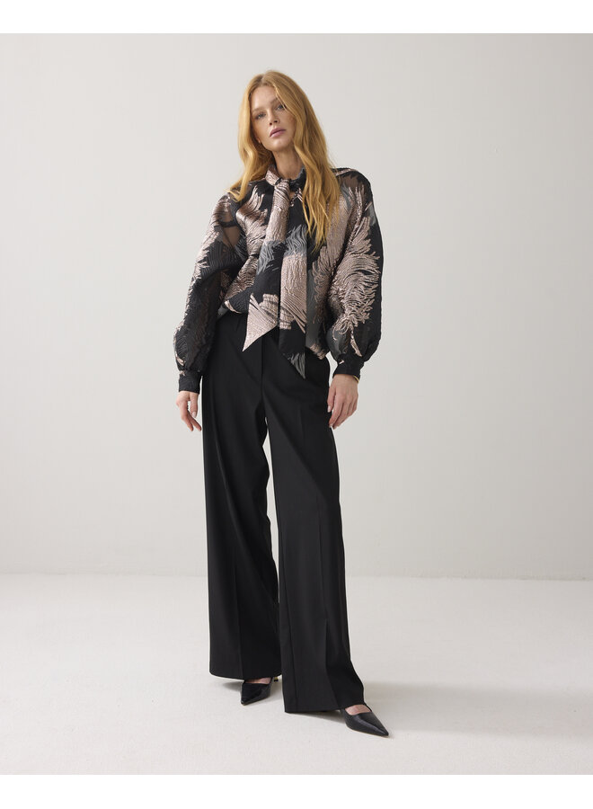 2s3394-12336 120 Summum Top leaves jacquard multicolour