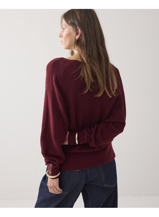 7s7927-7975 558 Summum oversized sweater wool elastane blend knit Merlot
