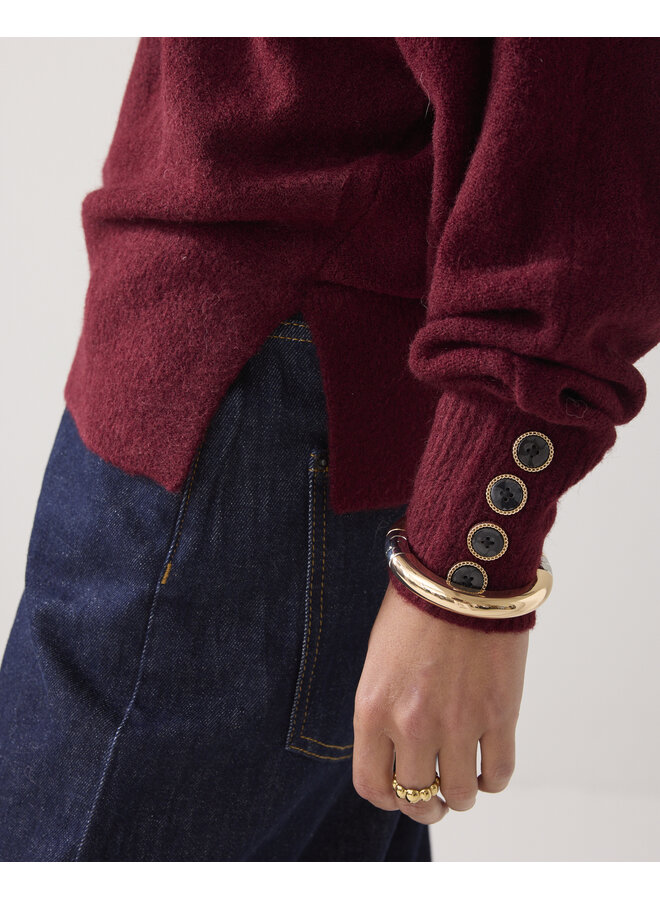 7s7927-7975 558 Summum oversized sweater wool elastane blend knit Merlot