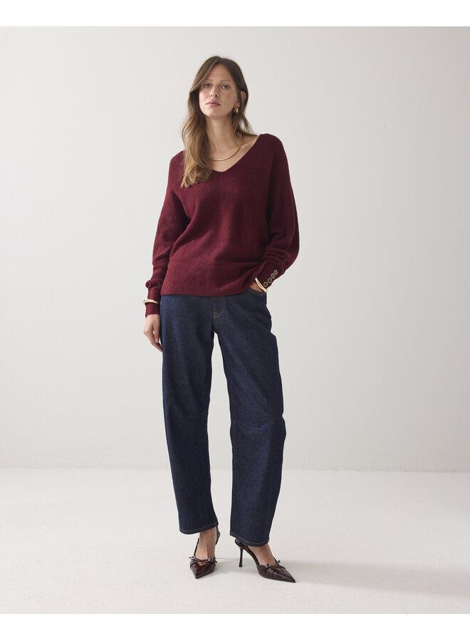 7s7927-7975 558 Summum oversized sweater wool elastane blend knit Merlot