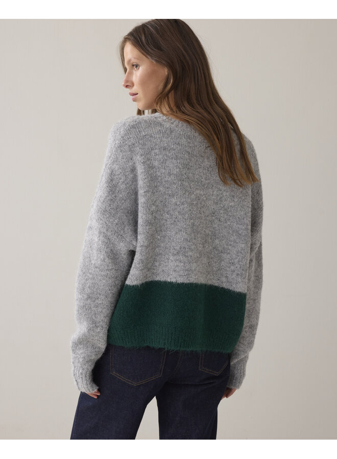 7s7963-7997 825 Summum Sweater Cozy melange knit Mid grey