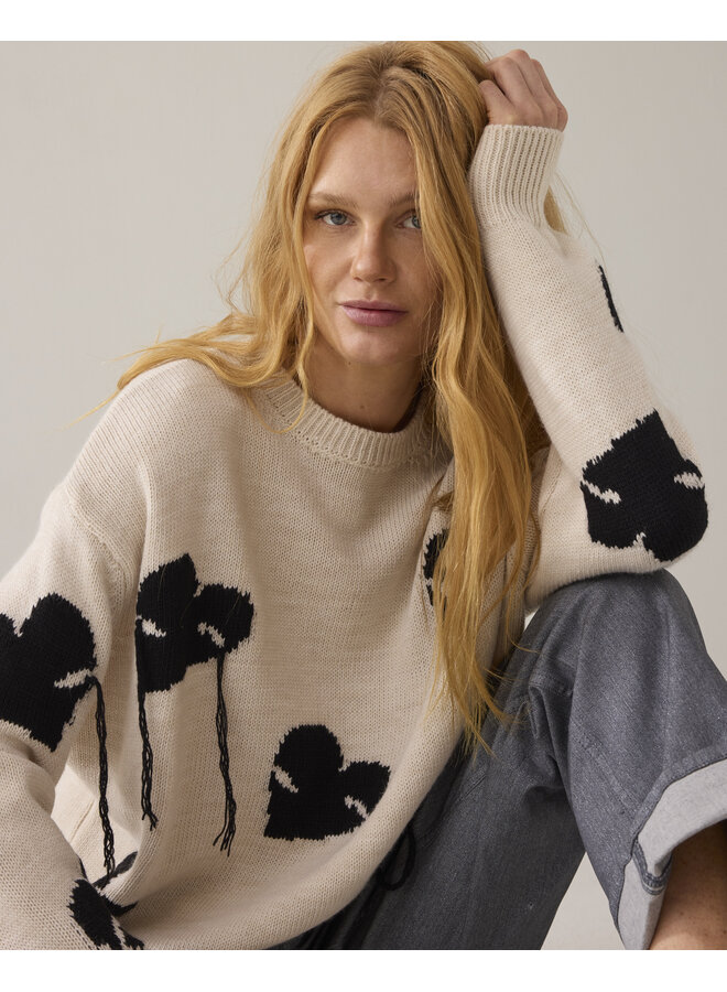 7s7960-70052 122 Summum Sweater Instarsia knit Ivory