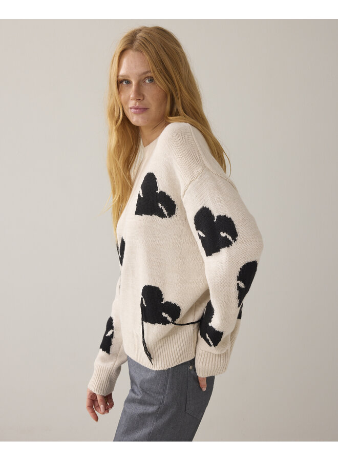 7s7960-70052 122 Summum Sweater Instarsia knit Ivory