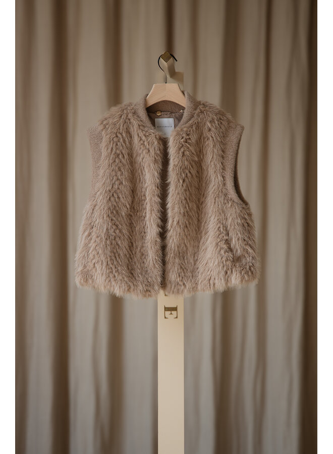 Alvita.7002514 Rino & Pelle Waistcoat with hook & eye closure  Oat dessin