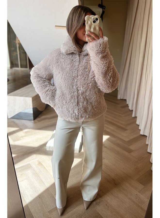 Sallie.7002514 Rino & Pelle Jacket with zipper closure Birch mongolian fur