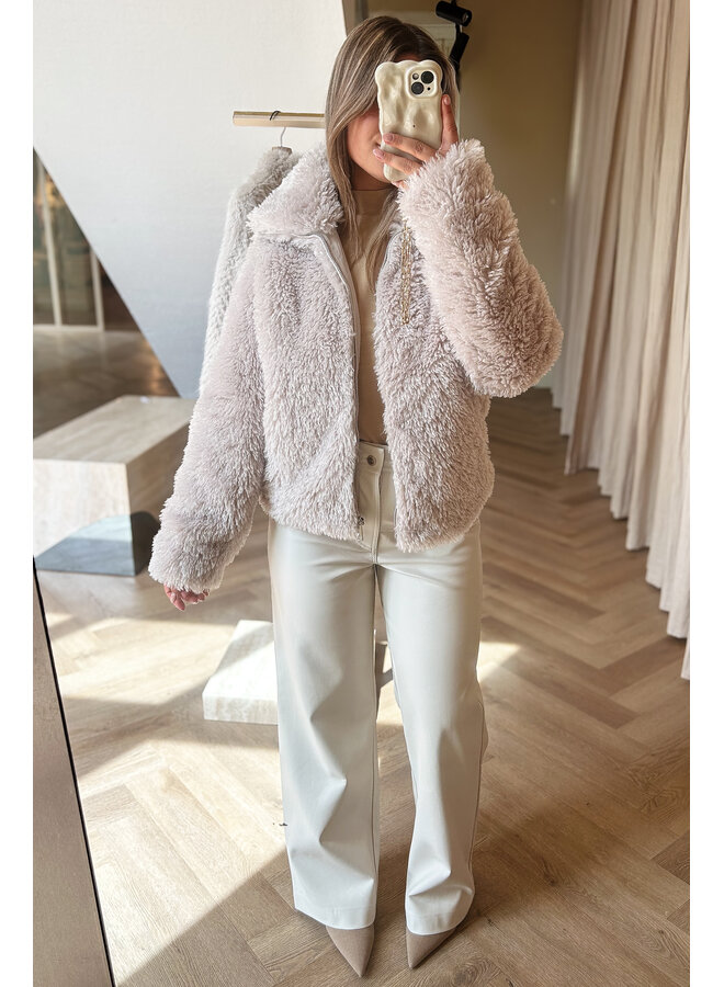 Sallie.7002514 Rino & Pelle Jacket with zipper closure Birch mongolian fur