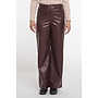 CorianRegular.7502511 Rino & Pelle regular length straight leg PU pants chocolate bean