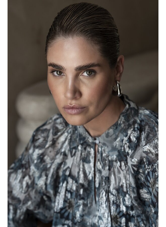 53850-81 625 Geisha Blouse blue/silver