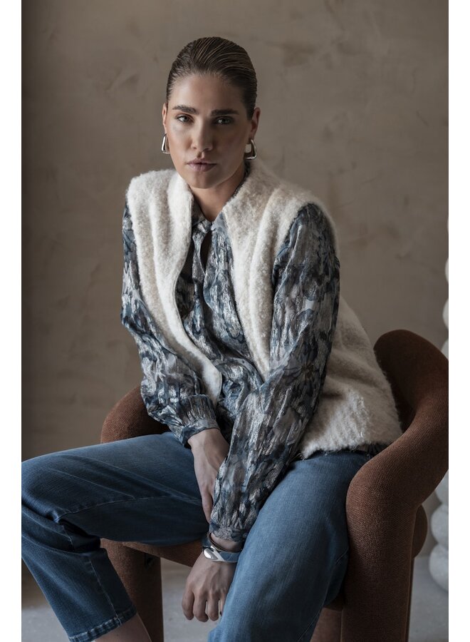 54835-29 010 Geisha Pullover sleeveless with zipper off-white