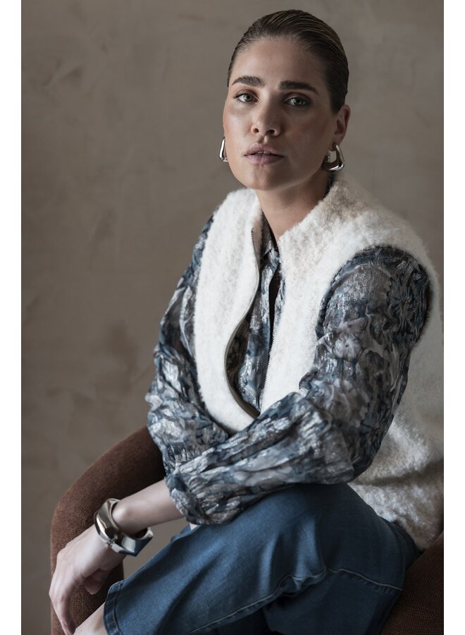 54835-29 010 Geisha Pullover sleeveless with zipper off-white